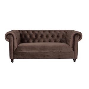 SOFA CHESTER VELVET DARK BROWN